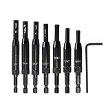 JUSTPENGHUI Counter Sinker Bohrer Set 7 Teile/Satz Selbstzentrierschloss Scharnier Bohrer Set Hardware Schublade Pilot Loch Guides Bohrer Automatische Positionierungsstelle Drille Bits Werkzeug