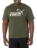PUMA Herren T-Shirt mit Camouflage-Logo, Forest Night, Groß