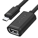 UNITEK Micro USB OTG Kabel │ USB Buchse auf MicroUSB On-The-Go Adapter für Smartphones, Tablets │ 480 Mbps, 20 cm Lang, schwarz │ Kompatibel mit Samsung Galaxy S6 S7 Edge, Tab 3, Huawei P9/P10 L