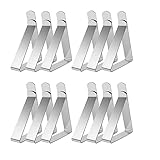 Kesioneco Tischdeckenklammern, 12 Stück Tischdeckenklammer, Edelstahl Tischtuchhalter, Tischtuchhalter für Outdoor-Party, 8,2 x 7,5 cm, für Desktop-Stärke 2,5 – 7,0 cm/2,75 Z