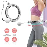 SIGOODS Hula-Hoop-Reifen verstellbar für Erwachsene,Fitness,Gewichtsverlust und Massage,16 Knoten,automatisch drehender Hula Hoop Reifen (Weiß)