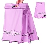 60 Plastik Versandtaschen 250 x 350mm mit'Thank You' Versandbeutel Blickdicht und Reißfest, Tragbare Versandbeutel,Versandumschläge mit Selbstklebendem Streifen -L