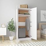 Irfora Kleiderschrank Weiss Garderobenschrank mit Hängestange Wardrobe Schrank Schlafzimmerschrank Mehrzweckschrank Flurschrank Dielenschrank Aufbewahrungsschrank, 180