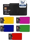 RFID Schutzhüllen, TÜV-geprüft, NFC Blocker Kreditkarte, EC Karte Funk-Abschirmung - 6er Pack bunt, schwarz, pink, gelb, blau, rot u. grün …