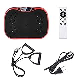 DnKelar 3D Vibrationsplatte mit Ultra leisem Motor, Fitness Vibrationsgeräte mit Bluetooth, Vibration Shaper Platte mit Schleifenbändern + LCD Display, Ganzkörpertraining zu Hause (Rot1)