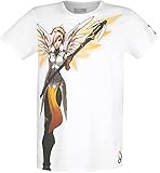 Overwatch Mercy Männer T-Shirt weiß L 100% Baumwolle Blizzard Entertainment, Fan-Merch, Gaming