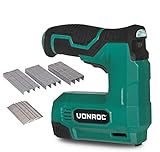 VONROC Akku-Tacker 4 V – Komplettes Set inkl. 900 Klammern und 300 Näg