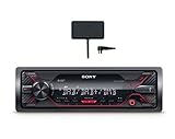 Sony DSX-A310KIT, DAB+/UKW Media Receiver, USB, AUX, 4x 55 W, Beleuchtung: rot (inkl. DAB+ Antenne)