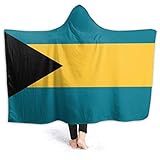 Modische, warme Kapuzenjacke mit Kapuze, Motiv: Flagge der Bahamas, Überwurf für Spa, Jugendliche, Thermo-Büro-Schal, Flanell-Fleece mit Ä
