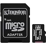 Kingston Canvas Select Plus microSD Speicherkarte, SDCS2/64GB Class 10 (inkl. SD Adapter)