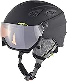 ALPINA Unisex - Erwachsene, GRAP VISOR 2.0 HM Skihelm, charcoal-neon matt, 54-57
