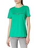 Tommy Hilfiger Damen TH ESS Hilfiger C-NK REG Tee SS, Grün, XXL