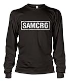 Offizielles Lizenzprodukt Samcro Distressed Long Sleeve T-Shirt (Schwarz), Larg