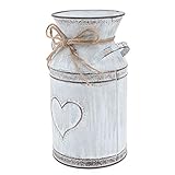 DOITOOL Rustikaler Blumenkübel mit Herz, Eisen, Kunst-Blumentopf, Shabby-Chic-Stil, Sukkulenten-Übertopf, Blumentopf, Blumengesteck, Vase für Hochzeit, Party, Dek