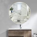 Badezimmerspiegel Badspiegel Kosmetikspiegel Europäische Wandbadezimmerspiegel, Metallrahmen runden Spiegel, Make-up Spiegel 丨 Rasierspiegel 丨 Rasierspiegel, Badezimmer Dekoration (40/50/60/70 / 80cm)