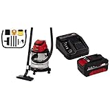 Einhell Akku-Nass-Trockensauger TC-VC 18/20 Li S Power X-Change (Li-Ion, 18 V, 20 l-Edelstahlbehälter, inkl. Saugdüsen Teppich- und Glattböden, Fugendüse, Polsterdüse, inkl. 4,0 Ah Akku und Ladegerät)