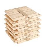 GoMaihe 600 Stück Eisstiele aus Holz, Holzspatel Basteln, Holzstäbchen zum Basteln Umrühren Holzstiele für Eis Holzstab Stiele, Holzspatel Wachs Holzspachtel DIY Bastelhölzer Handwerk, MEHRWEG