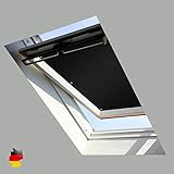 Sonnenschutz für Dachfenster | Perfekt für Velux und Roto Fenster | 100% Verdunkelung | Sonnen und UV Schutz | GGU, GPU, GHU, GTU, GXU, GGL, GPL, GHL, GTL, GXL (Schwarz, 48x73)