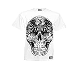 Mi Barrio Art Big Skull Frankfurt T-Shirt WEIß (XXXL, weiß)