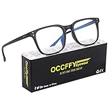 Occffy Blaulichtfilter Brille Ohne Sehstärke UV Gamer Gaming Brille von PC PS4 Computerbrille Augenbelastung Reduzieren für Herren Damen Oc092 (Schwarz)