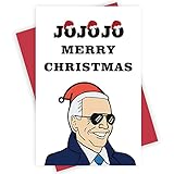 Lustige Jo Jo Jo Biden Frohe Weihnachten Karte, freche Weihnachten Feierkarte für Sie und Ihn, H