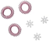 Invisibobble Bee Mine-Edition, Duo Haargummi Set, 3x Spirale Haargummis rosa und 3 x kleine dünne Haargummis durchsichtig Damen & Mädchen, designed im Herzen Mü