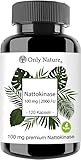 Einführungspreis (NEU): Only Nature® Nattokinase 100 mg (2000 FU) - hochdosiert - 120 Kapseln - in Deutschland produziert & Laborgeprüft - 100% Vegan - Nattokinase hochdosiert aus fermentiertem Soj