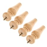 4 Stück Möbelfüße Holz Schrankfüße Tischfuß Sofafüße Sockelfüße Möbel Sofa Bein, Style Auswählbar - Style 5 Rohfarb