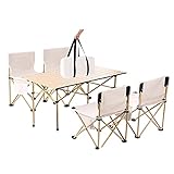 Campingtische StüHle Klapptisch-Set Mit Tragetasche, Tragbarer Terrassentisch Für Den Außenbereich, Leichter Und Langlebiger Aluminiumtisch 95x57x50cm (Color : 4 in 1)