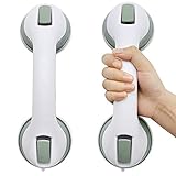 2 Stück Duschgriff Saugnapf, Kunststoff Badewannengriff OHNE Bohren Aufstehhilfe Extra Stark Griffstange Rutschfest Handgriff Mobiler Haltegriff Portable Wannengriff für Kind ältere M