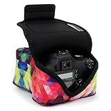 USA GEAR DSLR Kameratasche Klein für Spiegelreflexkameras, SLR-Kamerahülle mit Neoprenschutz, Gürtelhalfter und Zubehör - Kompatibel mit Nikon D3400, Canon EOS Rebel, Pentax K-70 & mehr - G