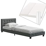 ArtLife Polsterbett Manresa 140 x 200 cm - Bett Komplett-Set mit Matratze, Lattenrost und Kopfteil - Zeitloses modernes Design, dunkel-g