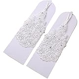 Casiler Brauthandschuhe Elegante Kurze Weiße Spitze Frauen Fingerlose Handschuhe Hochzeitszubehö