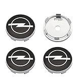 RFTXRKO 4 Stück Auto Radmitte Radnabenkappen Felgenabdeckung Emblem, für Opel Astra H G J K F Zafira A B Corsa B C D Mokkav Insignia Vectra 60MM Styling Zubehö