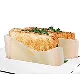 Anstore 12 Stück Antihaft-Toasterbeutel wiederverwendbar glutenfrei PFOA-frei von der FDA zugelassen Toastabags für Gebäck Pizzastücke gegrillte Käsesandwiches Chicken Nuggets & T