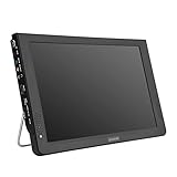Tragbarer digitaler Fernseher, 30.5 cm (12 Zoll) digitaler Analog-Fernseher, 1080p HD, tragbarer Fernseher mit USB-Anschluss, eingebauter Akku, Schlafzimmer, 110–220 V (schwarz)