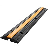 YAOSHI Mechanische Werkzeuge 4 Pack 1-Kanal- Kabelabdeckung Drahtkabel Schutzrampe Einfahrt Gummi Verkehrsgeschwindigkeit Bump Kabelschutz Kabelmanagement Haushaltsgeräte (Color : Gold)