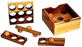 Easy Box Packing Puzzle, Golfball Puzzle, Golfgame, Knobelholz Kinderpuzzle, Unterhaltungsspiel, Knobelspiel, Konzentration, Geduldspiel, Packproblem, Puzzle aus Holz, IQ Test, Brain T
