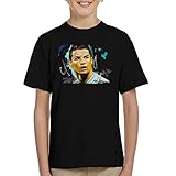 VINTRO Fußballer Cristiano Ronaldo Kinder T-Shirt Original Portrait von Sidney Maurer Professionell bedruckt Gr. 9 Jahre, Schw