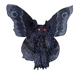 Gothic Mothman Plüschpuppe Mittelalterlichen Stil Attraktive Böse Motte Gefüllte Plüschpuppe Spielzeug Waldparty Geburtstagsgeschenk Spielzeug mit leuchtend roten Augen Dekor Halloween Feiertag