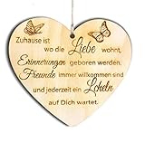 Pet-Jos Holzherz Herz Schild Dekoschild Holzschild 10 x 10 cm Geschenk für die Familie Spruch Geschenk Holz Geschenk EIN Geschenk für die F