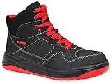 ELTEN Sicherheitsschuhe MAVERICK black-red Mid ESD S3, Herren, sportlich, Sneaker, leicht, schwarz/rot, Stahlkappe - Größe 47