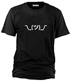 Wolkenbruch® T-Shirt Achselzucken Strichmännchen, schwarz, Gr.L