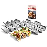 Uno Casa Taco-Halter 6er-Set - Taco-Halter aus Metall für Taco-Schalen, robuster Taco-Ständer für Taco-Dienstag oder als Taco-Schalenform - U-förmiges Taco-Rack und Rezeptb