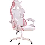 CWW Gaming Stuhl Ergonomischer Bürostuhl Chefsessel Drehstuhl Büro Computerstuhl Höhenverstellbarer Schreibtischstuhl mit Lordosenstütze Kunstleder(Rosa)