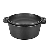 Dutch Oven Gusseisen Auflauftopf 5 Qt Doppelfunktionsdeckel Grillpfanne Vorgewürzte Pfanne Kochgeschirr-Set Mit Deckel Und Schlaufengriffen Für Camping Home Cooking BBQ Backen Nü