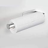Küchenrollenhalter ohne Bohren, Papierrollenhalter ,Wandrollenhalter für Küchenkrepp -Aluminium Material,Silb