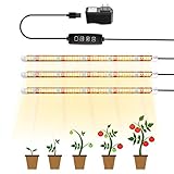 TOPLANET Led Pflanzenlampe, Pflanzenlicht Röhre T5 LED Pflanzenlicht Vollspektrum mit Gelb Rot Weiß Licht, Pflanzenleuchte mit Auto Timer, 3 Beleuchtungsmodi Grow Led Lampe für Zimmerpflanzen (3 in 1)