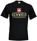 Schweiz Suisse EM T-Shirt 2021 Fanshirt Schwarz L