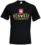 Schweiz Suisse EM T-Shirt 2021 Fanshirt Schwarz L